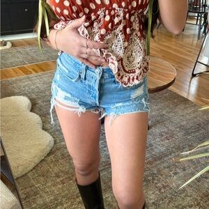 Levi's Light Blue Jean Shorts